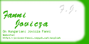 fanni jovicza business card